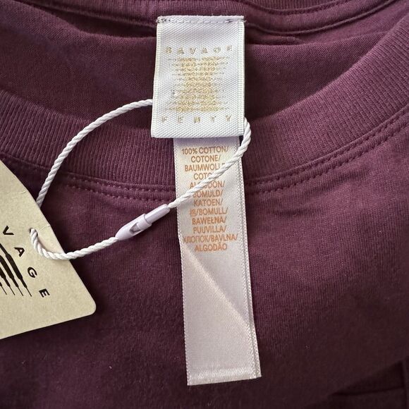 Savage X Fenty Baby Pocket Tee Purple Crop Top T-Shirt XL - Picture 9 of 10